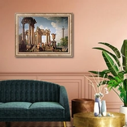 «Classical Scene» в интерьере классической гостиной над диваном