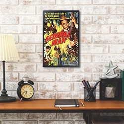 «Film Noir Poster - Federal Man» в интерьере кабинета в стиле лофт над столом