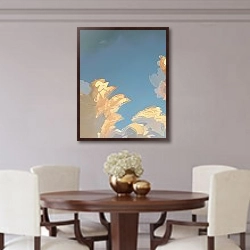 «White irises at sunset» в интерьере столовой в классическом стиле