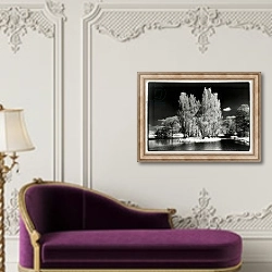 «Rousseau Island, Schlosspark, Worlitz» в интерьере в классическом стиле над банкеткой