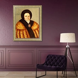 «Portrait of Tsarina Evdokiya Lopukhina» в интерьере в классическом стиле в фиолетовых тонах