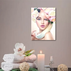 «Портрет девушки в венке в пастельных тонах» в интерьере салона красоты