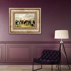 «The Derby Pets: The Winner, 1842» в интерьере в классическом стиле в фиолетовых тонах
