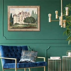 «Chateau de la Roche Bagnoles, Normandy, 1935» в интерьере в классическом стиле с зеленой стеной