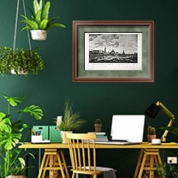 «Москва Найденова №042» в интерьере кабинета с зелеными стенами