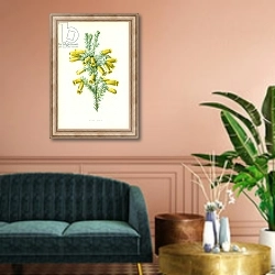 «Yellow Heath» в интерьере классической гостиной над диваном