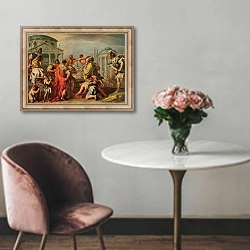 «Marcus Furius Camillus and Brennus» в интерьере в классическом стиле над креслом