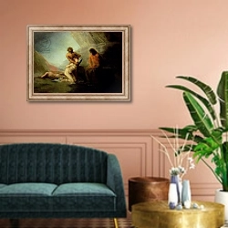 «The Execution, c.1808-12» в интерьере классической гостиной над диваном
