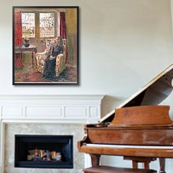 «In the Armchair by the Window» в интерьере классической гостиной над камином