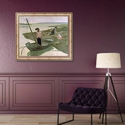 «The Poor Fisherman, 1881» в интерьере в классическом стиле в фиолетовых тонах