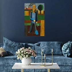 «The Gardener» в интерьере современной гостиной в синем цвете