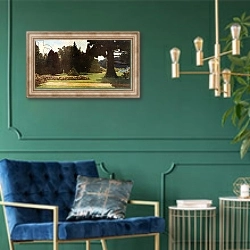 «The Palace Gardens, Het Loo» в интерьере в классическом стиле с зеленой стеной