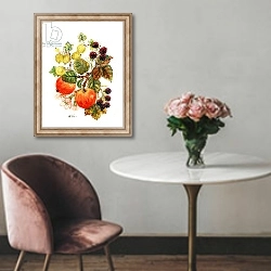 «Brambles, Apples and Grapes» в интерьере в классическом стиле над креслом