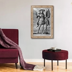 «Joan of Arc Before Orleans» в интерьере гостиной в бордовых тонах