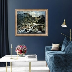 «Mountain River» в интерьере в классическом стиле в синих тонах