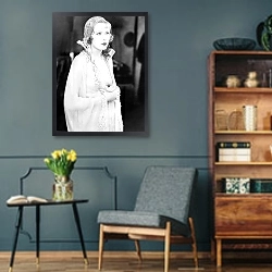 «Гарбо Грета 152» в интерьере гостиной в стиле ретро в серых тонах
