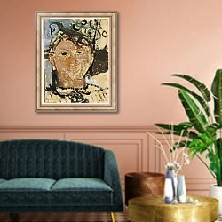 «Portrait of Picasso, 1915» в интерьере классической гостиной над диваном