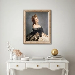«Portrait of Virginia Oldoini Countess of Castiglione» в интерьере в классическом стиле над столом