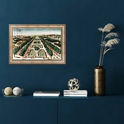 «View of the Jardin des Plantes from the Cabinet d'Histoire Naturelle» в интерьере в классическом стиле в синих тонах
