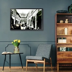 «Slum in Victorian London» в интерьере гостиной в стиле ретро в серых тонах