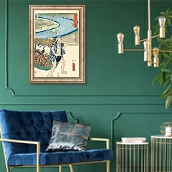 «Fujieda» в интерьере в классическом стиле с зеленой стеной