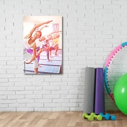 «Упражнения для пожилых людей» в интерьере фитнес-зала с кирпичной стеной
