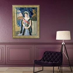 «Portrait of the Grand Duchess Maria Pavlovna, 1911 1» в интерьере гостиной в классическом стиле над диваном