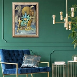 «Sorcerer's Apprentice, 2000» в интерьере в классическом стиле с зеленой стеной