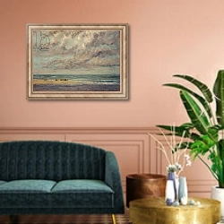 «Marine - Les Equilleurs,» в интерьере классической гостиной над диваном