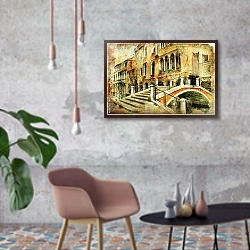 «Старая Венеция» в интерьере в стиле лофт с бетонной стеной
