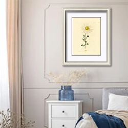 «Chrysanthemum Arcticum 1» в интерьере спальни в стиле прованс с синими деталями