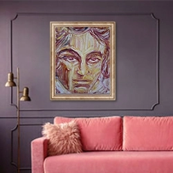 «Beethoven» в интерьере гостиной с розовым диваном