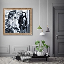 «Elizabeth Siddal and Dante Gabriel Rossetti» в интерьере коридора в классическом стиле
