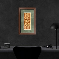 «Gothic Ornament II» в интерьере кабинета в черных цветах над столом