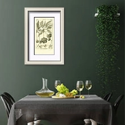 «Cerise a Bouquet 1» в интерьере столовой в зеленых тонах