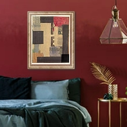 «Collage, 1923» в интерьере спальни с акцентной стеной