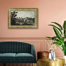 «Панорамный вид Царицыно» в интерьере классической гостиной над диваном