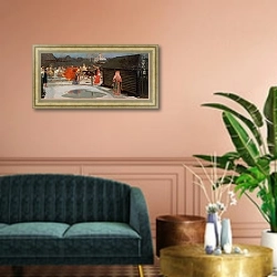 «The Wedding Procession» в интерьере классической гостиной над диваном