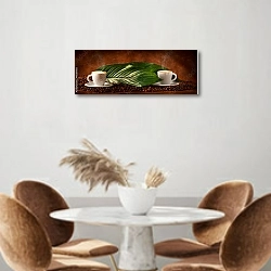 «Горячий кофе макиато» в интерьере кухни над кофейным столиком