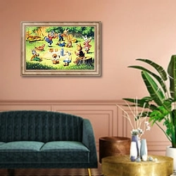«Bear Rabbit 24» в интерьере классической гостиной над диваном