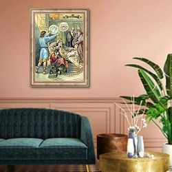«Joseph interpreting Pharoah's dream» в интерьере классической гостиной над диваном