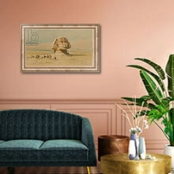 «The Sphinx of Gizah)» в интерьере классической гостиной над диваном