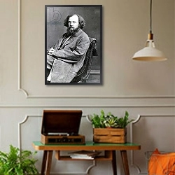 «Dmitri Ivanovich Mendeleev» в интерьере комнаты в стиле ретро с проигрывателем виниловых пластинок