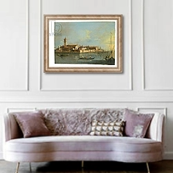 «The Island of Lazzaretto Vecchio, Venice» в интерьере гостиной в классическом стиле над диваном