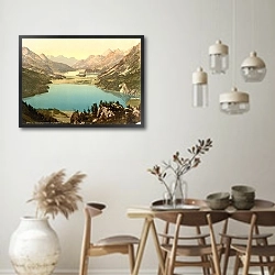 «Швейцария. Сильваплана и озеро Зильс» в интерьере столовой в стиле ретро
