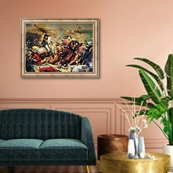 «The Battle of Aboukir, 25th July 1799» в интерьере классической гостиной над диваном