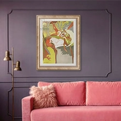 «La Source du Mal, 1894» в интерьере гостиной с розовым диваном