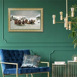 «Масленица. 1889» в интерьере в классическом стиле с зеленой стеной