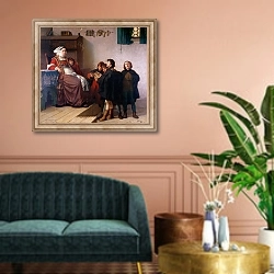 «Historical theme, 1872» в интерьере классической гостиной над диваном