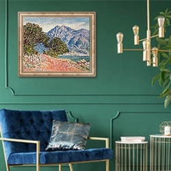 «Мыс Мартин» в интерьере в классическом стиле с зеленой стеной